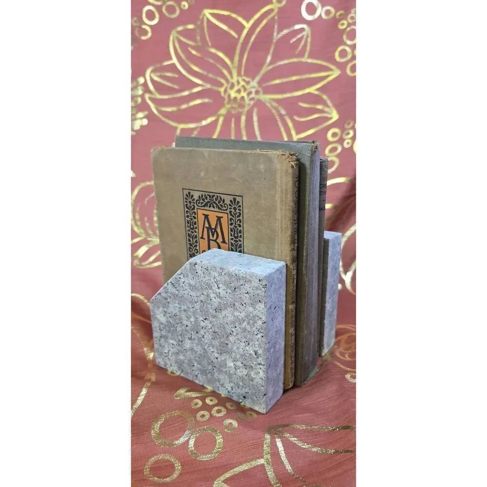 Pair of Handcrafted Granite Stone Bookends
